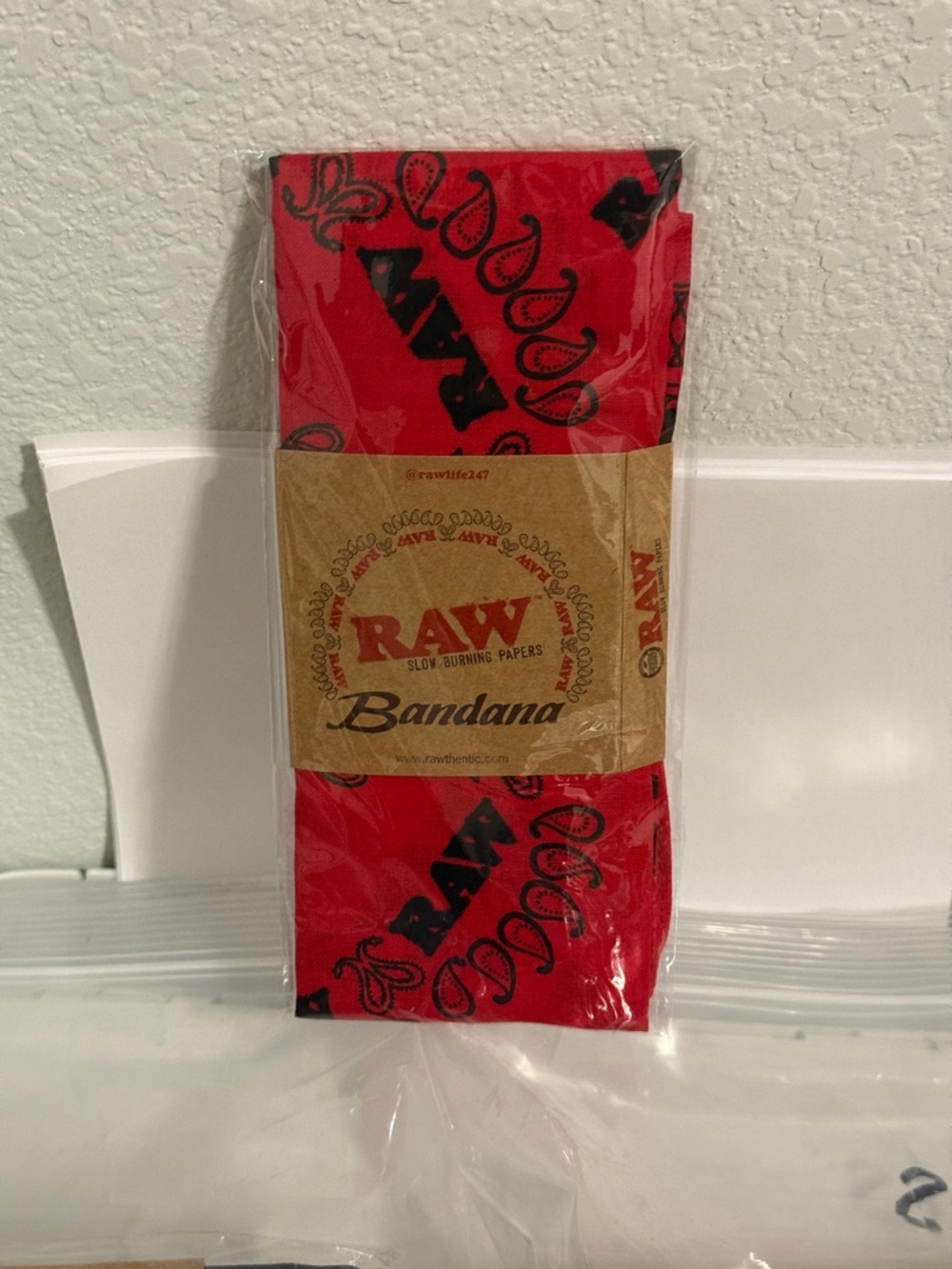 RAW Red Bandana - Branded Cotton Headwear